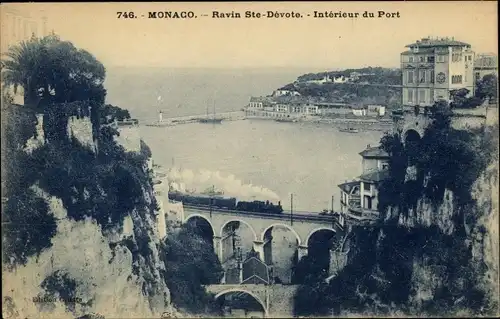 Ak Monaco, Ravin Sainte Devote, Interieur du Port