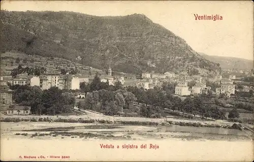 Ak Ventimiglia Liguria, Veduta a sinistra del Roja