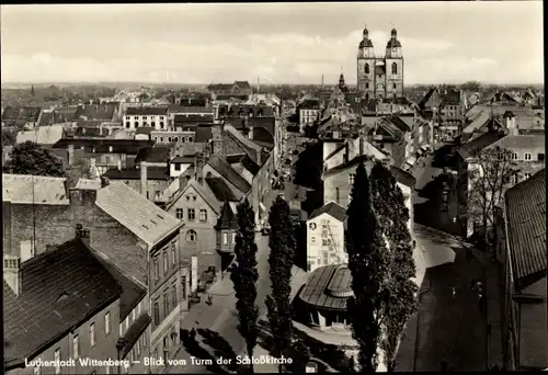 Ak Lutherstadt Wittenberg, Blick vom Turm der Schlosskirche