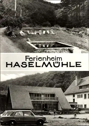 Ak Schwenda Südharz, Ferienheim Haselmühle, Schwimmbad