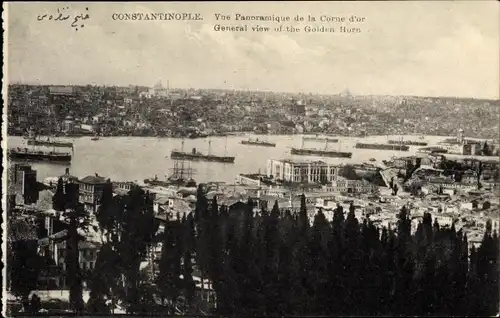 Ak Konstantinopel Istanbul Türkei, Vue panoramique de la Corne d'Or