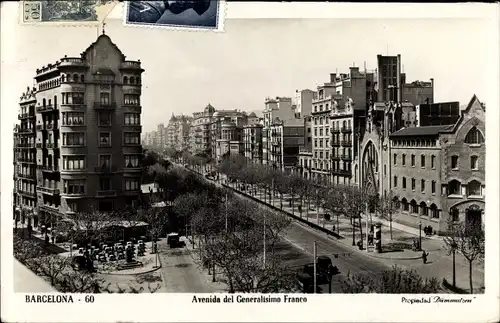 Ak Barcelona Katalonien Spanien, Avenida del Generalisimo Franco