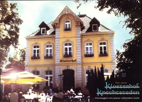 Ak Dormagen am Niederrhein, Kloster Knechtsteden, Klosterhof, Terrasse