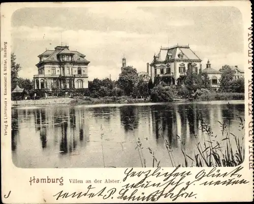 Ak Hamburg Mitte Altstadt, Villen an der Alster
