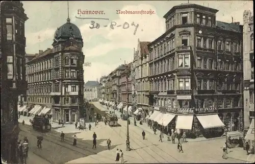 Ak Hannover in Niedersachsen, Nordmannstraße, Tram