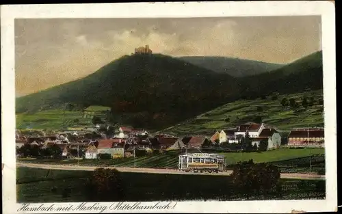 Ak Hambach Neustadt an der Weinstraße, Maxburg, Panorama vom Ort