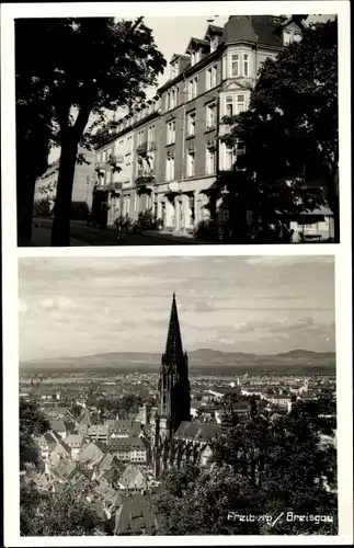 Ak Freiburg im Breisgau, Panorama vom Ort, Kirche