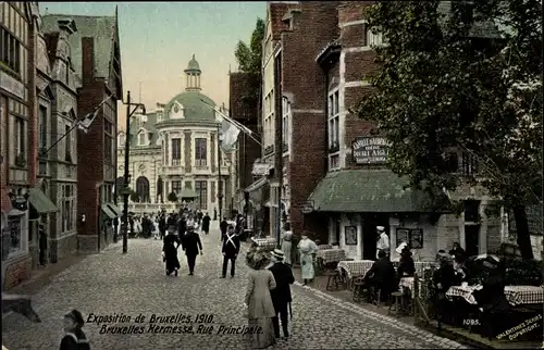 Ak Bruxelles Brüssel, Weltausstellung 1910, Bruxelles Kermesse, Rue Principale