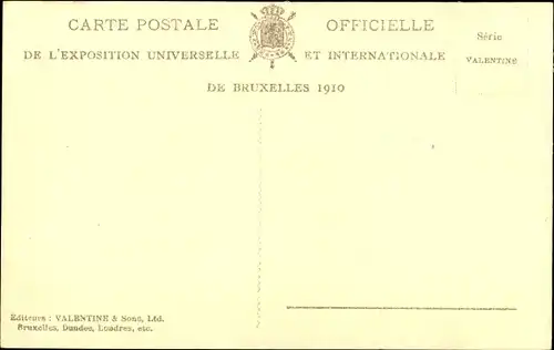 Ak Brüssel, Weltausstellung 1910, Der Belgische Palast nach dem Brand