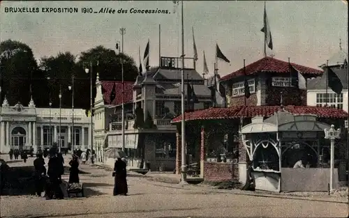 Ak Bruxelles Brüssel, Exposition 1910, Avenue des Concessions