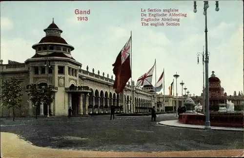 Ak Gand Gent Ostflandern, Weltausstellung 1913, La Section anglaise