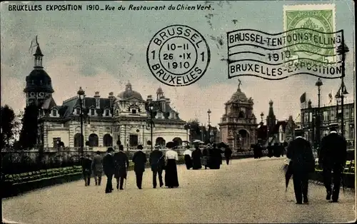 Ak Brüssel Belgien, Restaurant du Chien Vert, Exposition 1910