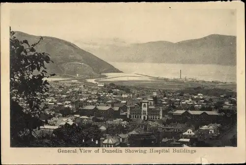 Ak Dunedin Neuseeland, General View Showing Hospital Buildings