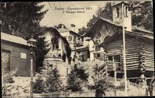 Ak Torino Turin Piemonte, Exposizione Internazionale 1911, Il Villaggio Alpino
