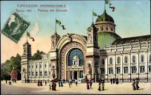 Ak Torino Turin Piemonte, Exposizione Internazionale 1911, Palazzo del Giornale