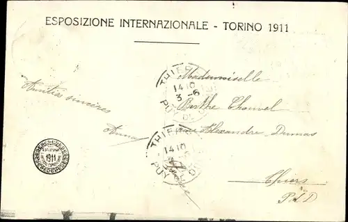 Ak Torino Turin Piemonte, Exposizione Internazionale 1911, Citta di Parigi