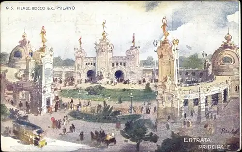 Künstler Ak Milano Mailand Lombardia, Esposizione 1906, Entrata Principale