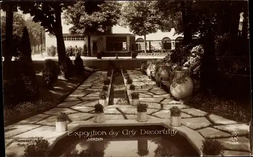 Ak Paris, Exposition des Arts Décoratifs 1925, Jardin