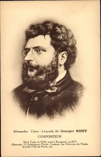 Ak Komponist Alexandre Cesar Leopold, dit Georges Bizet, Portrait