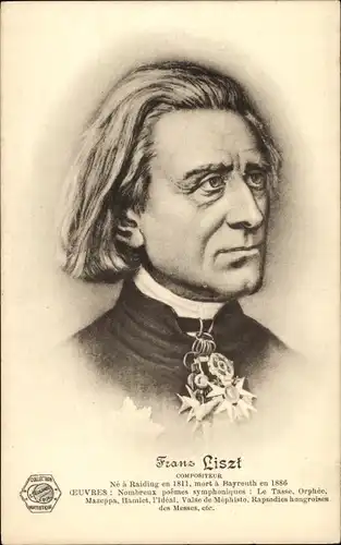 Ak Komponist Franz Liszt, Portrait