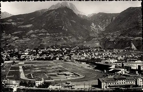 Ak Meran Merano Südtirol, Ippodromo, Rennplatz, Gebirgspanorama