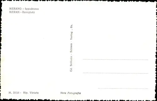 Ak Meran Merano Südtirol, Ippodromo, Rennplatz, Gebirgspanorama