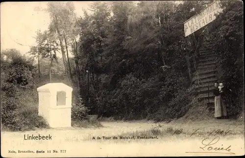 Ak Linkebeek Flämisch Brabant, a la Tour de Malakof, Restaurant