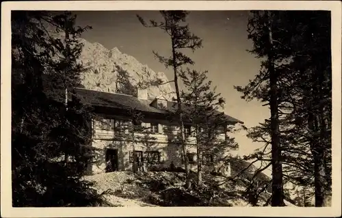 Ak Werfen in Salzburg, Eisriesenwelt im Tennengebirge, Dr. Friedrich Oedl-Haus