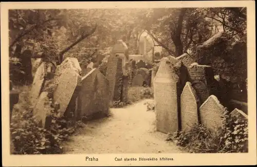 Judaika Ak Praha Prag Tschechien, alter jüdischer Friedhof, Cast stareho zldovskeho hrbitova