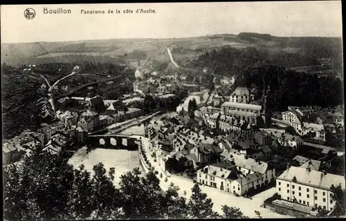 Ak Bouillon Wallonien Luxemburg, Panorama de la côte d'Auclin