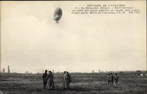 Ak Histoire de l'Aviation, Le Dirigeable Militaire Republique, Zeppelin