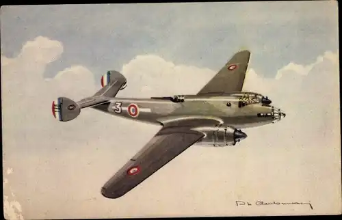 Künstler Ak Französisches Kampfflugzeug Lioré & Olivier LEO 45, Bomber