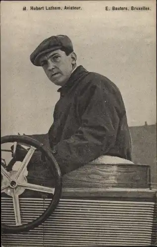 Ak Hubert Latham, Aviateur, Pilot, Flugpionier