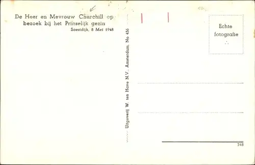 Ak Königin Juliana mit Familie und Winston Churchill, 1948