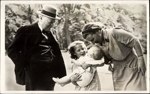 Ak Juliana der Niederlande, Winston Churchill, Paleis Soestdijk 1948