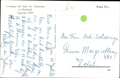 Judaika Ak Enschede Overijssel Niederlande, Synagoge der Ned. Isr. Gemeente