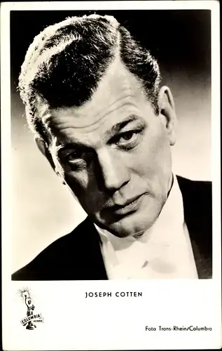 Ak Schauspieler Joseph Cotten, Portrait, Columbia Pictures, Vom Himmel gefallen