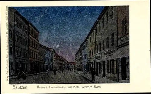 Luna Ak Bautzen in der Oberlausitz, Äußere Lauenstraße, Hotel Weißes Ross