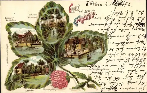 Kleeblatt Litho Wotschofska Lübbenau im Spreewald, Zum fröhlichen Hecht