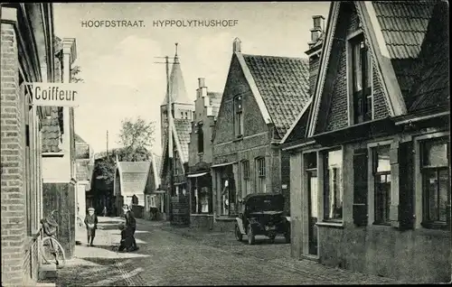 Ak Hyppolitushoef Hippolytushoef Wieringen Nordholland Niederlande, Hoofdstraat, Coiffeur