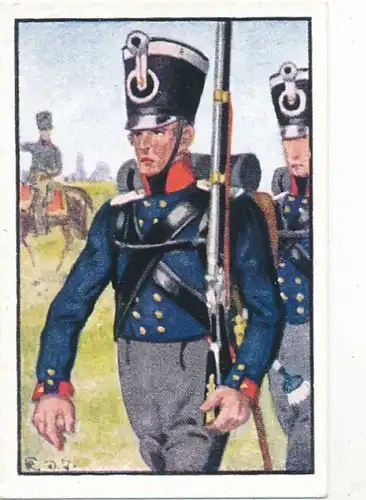 Sammelbild Deutsche Uniformen, Deutsche Freiheitskriege Serie 3 Bild 14, Preuß. Leib Regt. 8