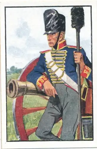 Sammelbild Deutsche Uniformen, Deutsche Freiheitskriege Serie 25 Bild 149, Hannov. Fußartillerie