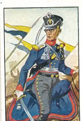 Sammelbild Deutsche Uniformen, Deutsche Freiheitskriege Serie 8 Bild 46, Schles. Ulanen Regt.