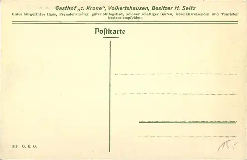 Ak Volkertshausen Baden Württemberg, Gasthof zur Krone, Kronengarten