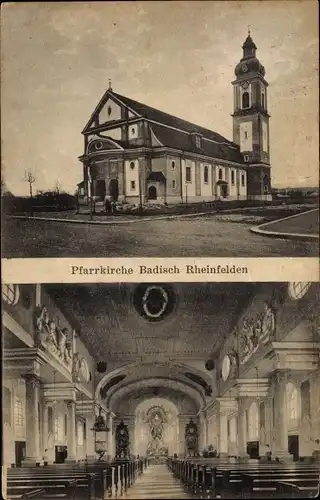Ak Rheinfelden in Baden, Pfarrkirche, Innenansicht