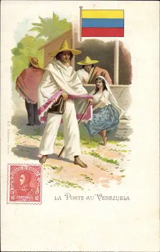 Briefmarken Litho Dänemark, La Poste au Venezuela, Postbote