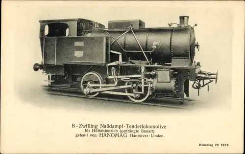 Ak B-Zwilling Nassdampf Tenderlokomotive für Hüttenbetrieb, gedrängte Bauart