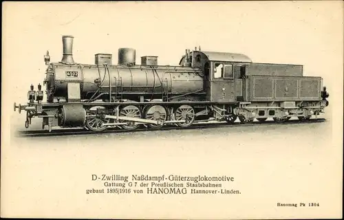 Ak D-Zwilling Nassdampf Güterzug Lokomotive 4502 Gattung G 7 der Preußischen Staatsbahnen