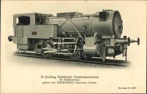 Ak B-Zwilling Nassdampf Kleinbahn Tenderlokomotive 38 für Hüttenbetrieb