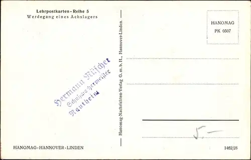 Ak HANOMAG Hannover Linden, Werdegang eines Achslagers, Achslagergehäuse, Fräsen der Seitenflächen